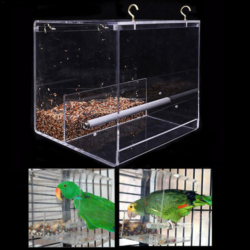 Bird Feeder Acrylic Automatic Parrot Feeder No Mess Feeding Device Seed Food Container For Small And Medium Sized Birds New