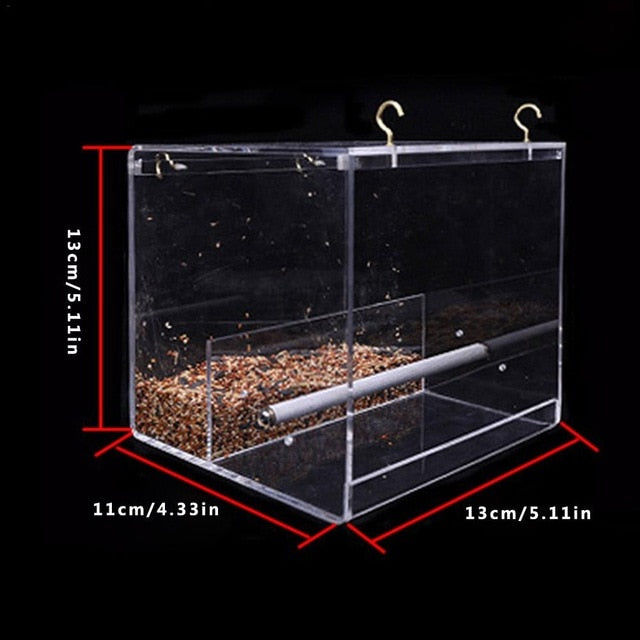 Bird Feeder Acrylic Automatic Parrot Feeder No Mess Feeding Device Seed Food Container For Small And Medium Sized Birds New