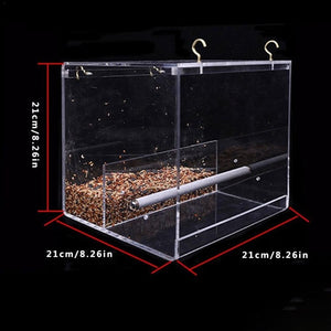 Bird Feeder Acrylic Automatic Parrot Feeder No Mess Feeding Device Seed Food Container For Small And Medium Sized Birds New