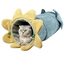 Load image into Gallery viewer, Big Long Cats Tunnel Toys Pure Color Suede Material Kitten Foldable Pet Supplies Cat Tunnel Vegetable Shape Warm Pet Tunnel