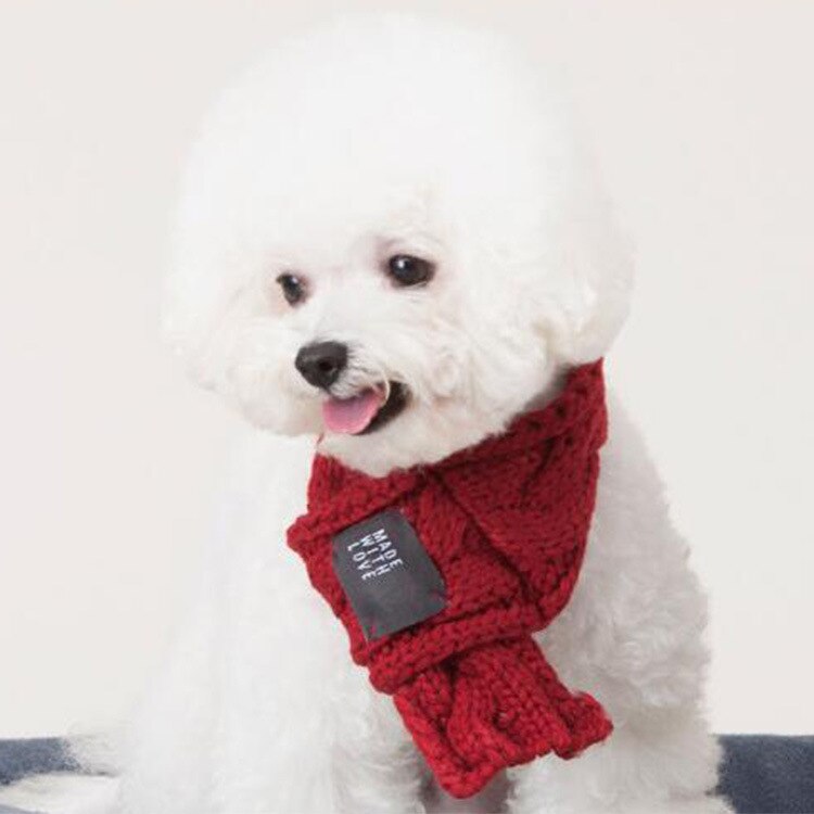 New Winter Lovely Dog Scarf Thickening Warming Pet Wool Scarf Dog Accessories Pet Supplies