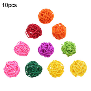 10pcs/20pcs Parrot Rattan Ball Toys Bird